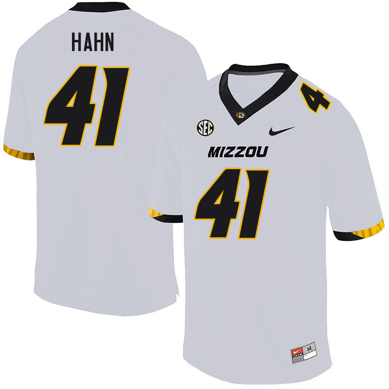 Men #41 Zach Hahn Missouri Tigers College Football Jerseys Sale-White - Click Image to Close